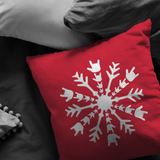 Holiday "ILY Snowflake" Christmas ASL Throw Pillow - Multiple Sizes