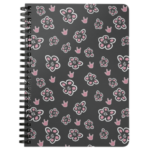 ASL Stationery "ILY Floral" 5 x 7 Spiral ASL Notebook