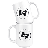 Sign Language Mug "Interpreter Hearts" White Ceramic ASL Coffee Mug