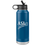 ASL Merchandise "Language in 3D" Etched ASL Water Bottle 32oz