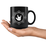 Sign Language Mug "ILY Elegant" Black Ceramic ASL Coffee Mug