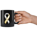 Sign Language Mug "Deaf Awareness" Black Ceramic ASL Coffee Mug