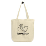 ASL Bag "Interpreter" 16x14.5 Organic ASL Tote Bag