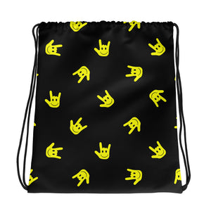 ASL Bag "ILY Smiley" Polyester 15x17 ASL Drawstring Bag