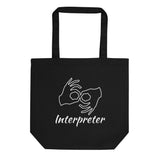 ASL Bag "Interpreter" 16x14.5 Organic ASL Tote Bag