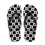 Sign Language Shoes "ILY Checkered" ASL Flip-Flops Sandals
