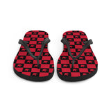Sign Language Shoes "ILY Checkered" ASL Flip-Flops Sandals