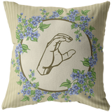 ASL Home Decor "Blue Floral" ASL Throw Pillow - Multiple Sizes