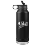 ASL Merchandise "Language in 3D" Etched ASL Water Bottle 32oz