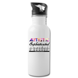 ASL Merchandise "Artistic Literal" Aluminum ASL Water Bottle 20oz - white