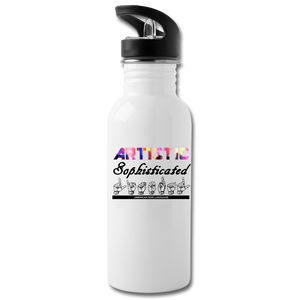ASL Merchandise "Artistic Literal" Aluminum ASL Water Bottle 20oz - white