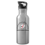 ASL Merchandise "Brain Power" Aluminum ASL Water Bottle 20oz - silver