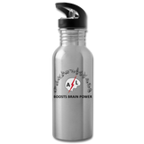 ASL Merchandise "Brain Power" Aluminum ASL Water Bottle 20oz - silver