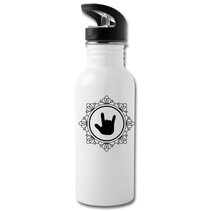 ASL Merchandise "ILY Elegant" Aluminum ASL Water Bottle 20oz - white