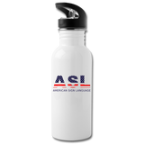 ASL Merchandise "Flag Letters" Aluminum ASL Water Bottle 20oz - white