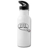 ASL Merchandise "See What I Mean" Aluminum ASL Water Bottle 20oz - white