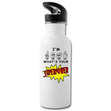 ASL Merchandise "Super Power" Aluminum ASL Water Bottle 20oz - white