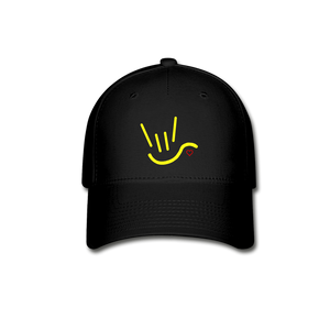 ASL Hat "ILY Heart" Sign Language Baseball Cap - black