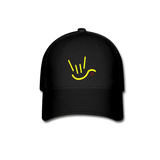 ASL Hat "ILY Heart" Sign Language Baseball Cap - black