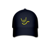 ASL Hat "ILY Heart" Sign Language Baseball Cap - navy
