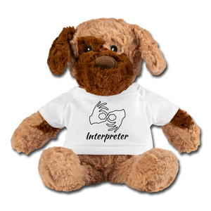 ASL Merchandise "Interpreter" Puppy ASL Plush Toy - white
