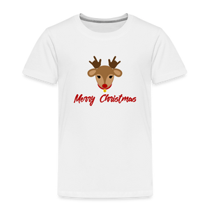 Holiday "ILY Rudolph" Toddler Short Sleeve ASL Christmas T-Shirt - white