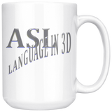 Sign Language Mug "Language in 3D" White Ceramic ASL Coffee Mug