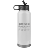 ASL Merchandise "Artistic Literal" Etched ASL Water Bottle 32oz